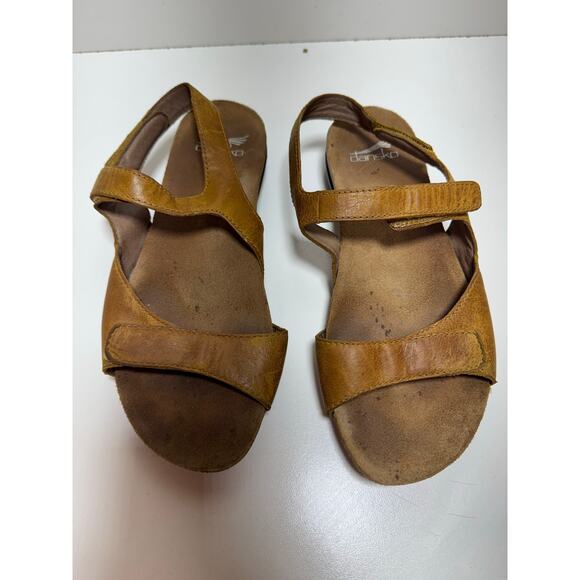 Dansko Women’s Leather Sandals Sz 38 (7.5-8 US) Brown Slingback Open Toe Boho - Picture 7 of 7